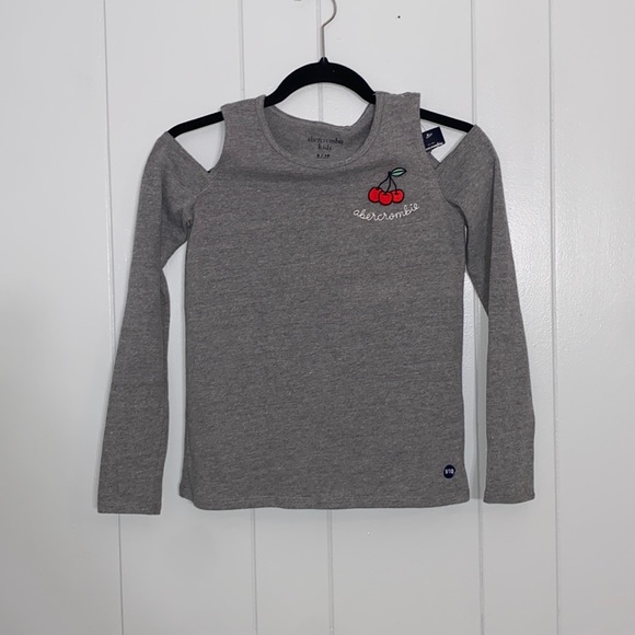 abercrombie kids Other - Abercrombie Kids Girls Gray Long Sleeve With Cherry Detail Size 9/10 NWT